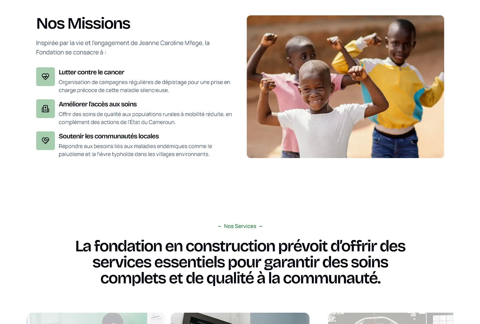 Fondation Jeanne Caroline Mfege — screenshot 1